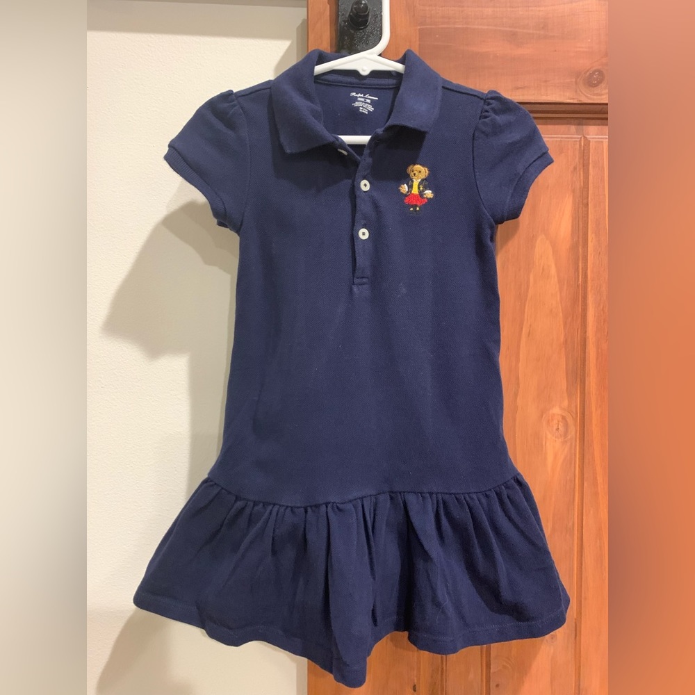 Ralph Lauren 24 month girls polo dress with preppy bear navy
